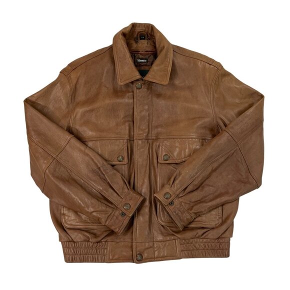 Vintage Danier Brown Leather Jacket Mens Size L - Picture 2 of 8